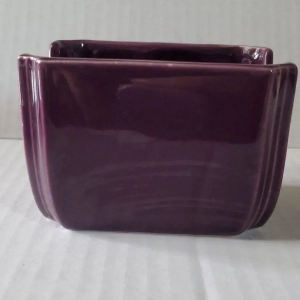 Fiestaware Fiesta Sugar Packet Sweetener Caddy Organizer Cards Ceramic Mulberry